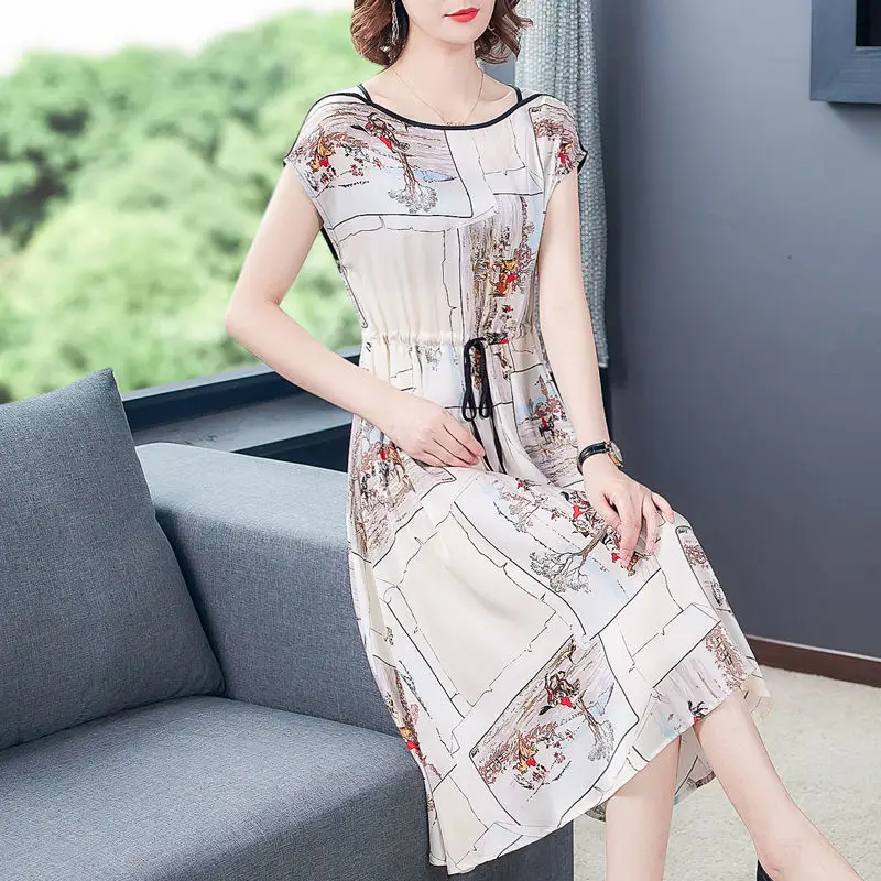 Women's 30% silk dress high-end silk large size mulberry silk medium length summer dress women dress
Women's 30% silk dress high-end silk large size mulberry silk medium length summer dress women dress