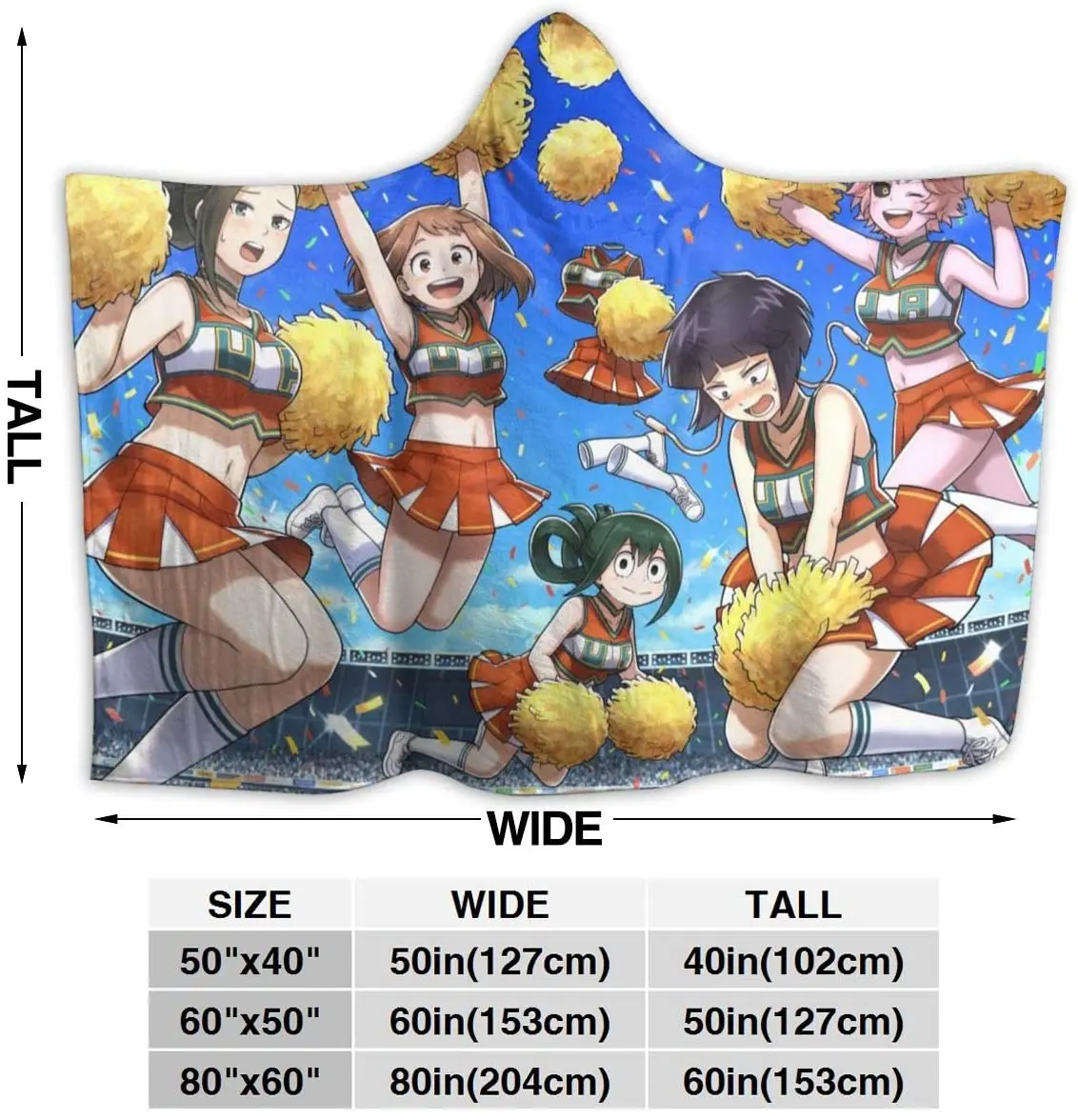 My Hero Academiy MHA BNHA Throw Blanket for Unisex Adult Hooded Blanket for Sofa Wearable Blanket Flannel Blanket
My Hero Academiy MHA BNHA Throw Blanket for Unisex Adult Hooded Blanket for Sofa Wearable Blanket Flannel Blanket