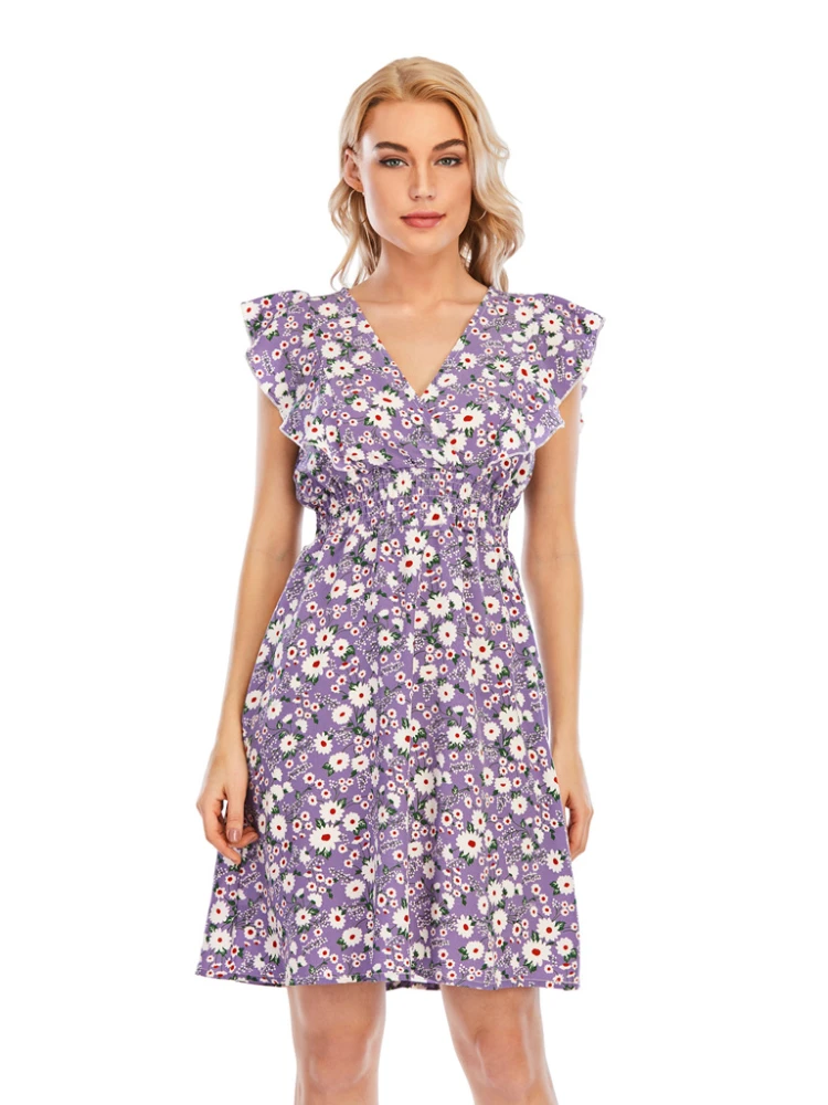 New Summer Korean Version V-neck Printed Flounce Woman Dress Sleeveless Casual Sexy Dress Retro Dresses Women Punk Rave Dress
New Summer Korean Version V-neck Printed Flounce Woman Dress Sleeveless Casual Sexy Dress Retro Dresses Women Punk Rave Dress