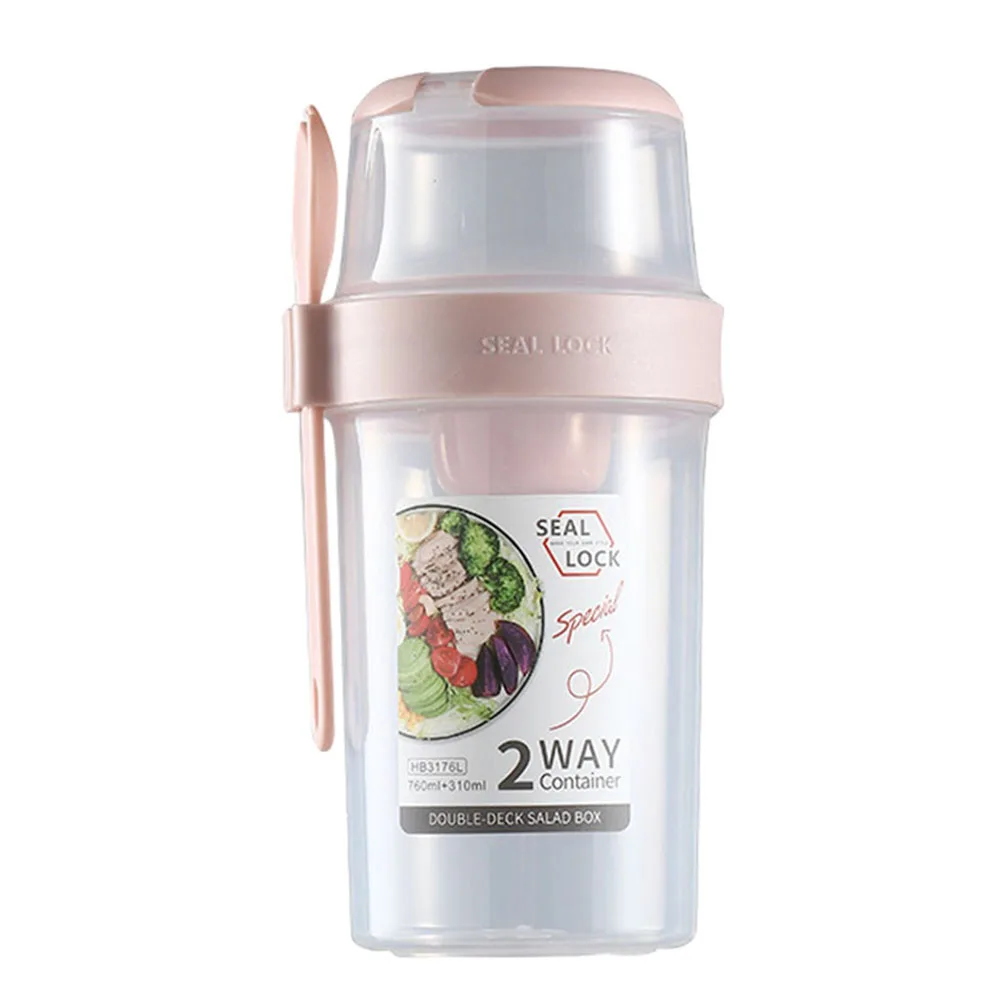 Portable Salad Cup Double Oatmeal Cup Yogurt Nut Fat-Reduced Vegetable Fruit Box Cup With Lid Spoon Breakfast Cup Lunch Box
Portable Salad Cup Double Oatmeal Cup Yogurt Nut Fat-Reduced Vegetable Fruit Box Cup With Lid Spoon Breakfast Cup Lunch Box