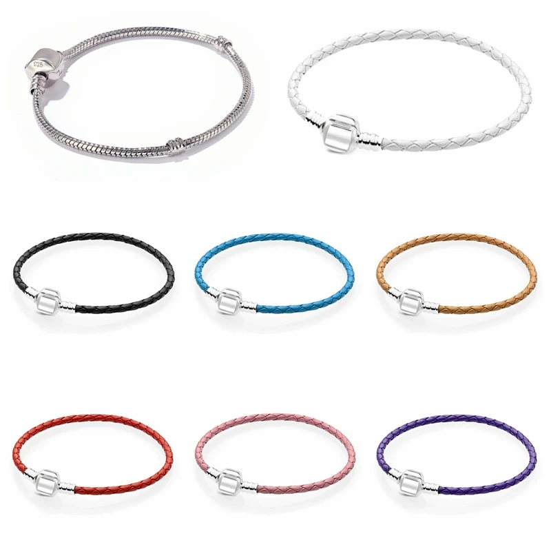 16-21cm 925 Sterling Silver Minimalism Snake Chain Bracelet Fit Original Design Beads Charm DIY Bead Bangles Jewelry Making Gift
16-21cm 925 Sterling Silver Minimalism Snake Chain Bracelet Fit Original Design Beads Charm DIY Bead Bangles Jewelry Making Gift