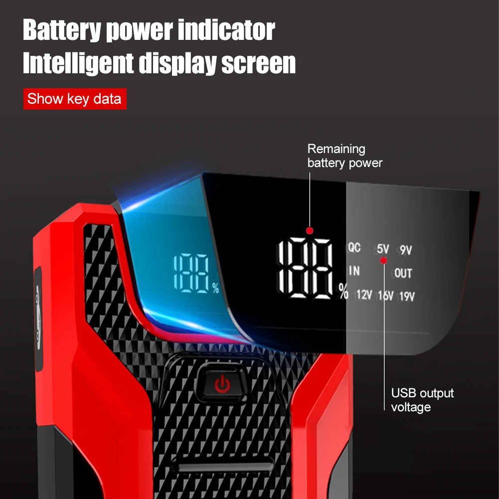 Portable 1000A Peak with Dual USB Emergency Flashlight 28000mAh Car Battery Jump Starter For 12V 6.0L Gasoline 12V 4.0L Diesel
Portable 1000A Peak with Dual USB Emergency Flashlight 28000mAh Car Battery Jump Starter For 12V 6.0L Gasoline 12V 4.0L Diesel