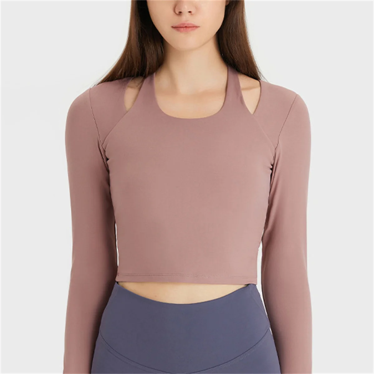 Spring Elastic Halter Neck Slim Skin-Friendly Aloe Yoga Wear Long Sleeve Shirt Running Fitness Workout For Women With Logo
Spring Elastic Halter Neck Slim Skin-Friendly Aloe Yoga Wear Long Sleeve Shirt Running Fitness Workout For Women With Logo