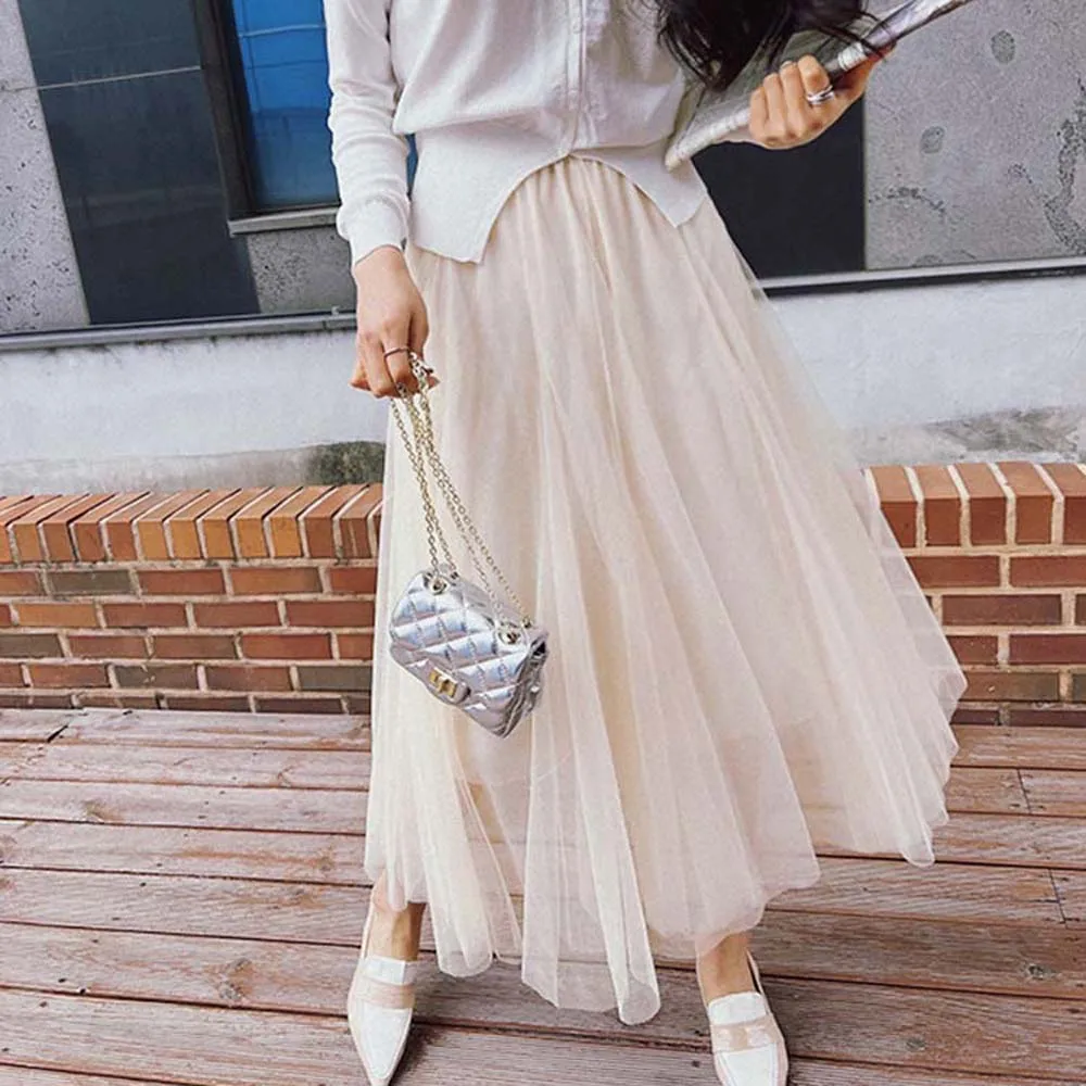 2022 Summer Korea Solid Color Elegant Retro Fairy Lace A-line Mesh Mid-length Skirt Over The Knee Long Skirt Summer 2022 New
2022 Summer Korea Solid Color Elegant Retro Fairy Lace A-line Mesh Mid-length Skirt Over The Knee Long Skirt Summer 2022 New
