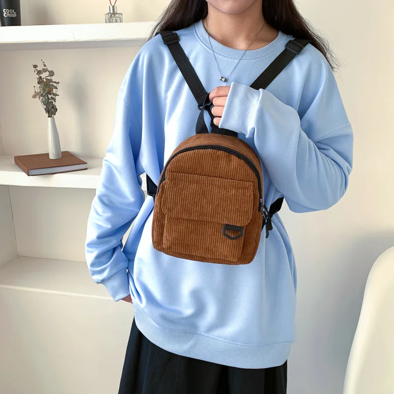 2022 Fashion Women Mini Backpack Solid Color Corduroy Small Backpacks Simple Casual Student Bookbags Traveling Backpacks
2022 Fashion Women Mini Backpack Solid Color Corduroy Small Backpacks Simple Casual Student Bookbags Traveling Backpacks