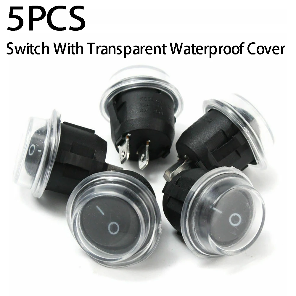 5pc New Car Boat Rocker Switch Plastic ON OFF SPST Snap In Round Rocker Switch 10A 125V 6A 250V 12V Transparent Waterproof Cover
5pc New Car Boat Rocker Switch Plastic ON OFF SPST Snap In Round Rocker Switch 10A 125V 6A 250V 12V Transparent Waterproof Cover