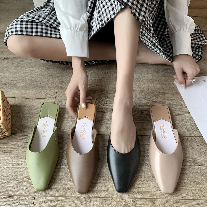 Half Slippers 2022 New Fashion Women's Shoes Flat Toe Cap Women's Slippers Solid Color Large Size All-match Women's Shoes
Half Slippers 2022 New Fashion Women's Shoes Flat Toe Cap Women's Slippers Solid Color Large Size All-match Women's Shoes