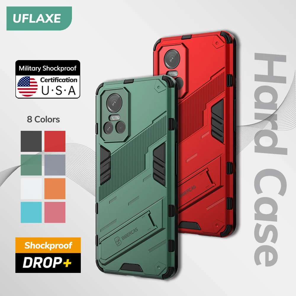 UFLAXE Original Shockproof Hard Case for Realme GT Neo 3 / Realme GT Neo 3T Punk Style Back Cover Casing with Kickstand
UFLAXE Original Shockproof Hard Case for Realme GT Neo 3 / Realme GT Neo 3T Punk Style Back Cover Casing with Kickstand