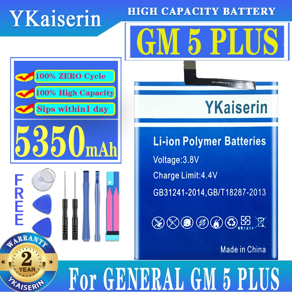 5350mAh YKaiserin Replacement Battery For GENERAL GM 5 PLUS GM5 PLUS High Capacity Battery Batteria + Track NO
5350mAh YKaiserin Replacement Battery For GENERAL GM 5 PLUS GM5 PLUS High Capacity Battery Batteria + Track NO