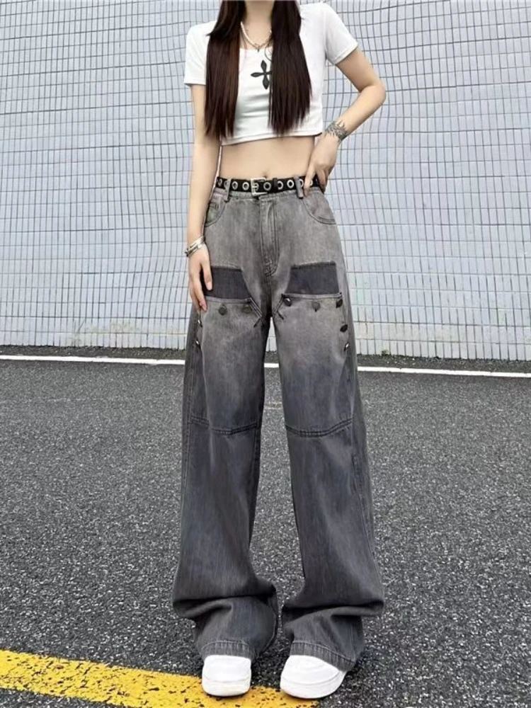 YIKUO Y2K Emo Women Vintage Streetwear Fairy Grunge Baggy Jeans Denim Trousers Ripped Pants Alt Straight High Waist Harajuku
YIKUO Y2K Emo Women Vintage Streetwear Fairy Grunge Baggy Jeans Denim Trousers Ripped Pants Alt Straight High Waist Harajuku