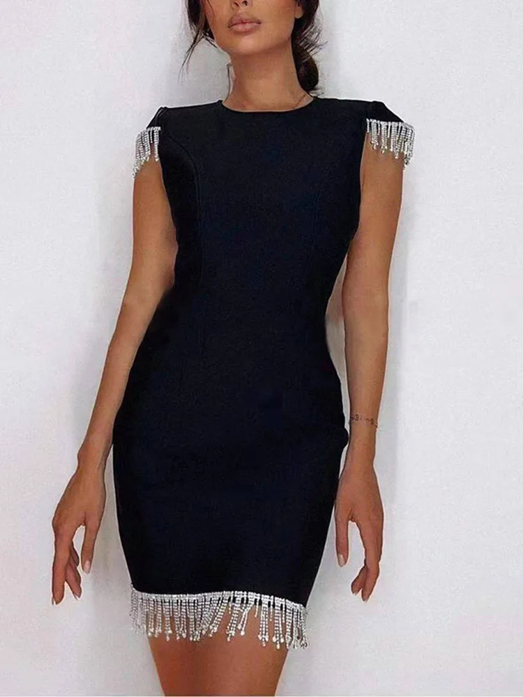 Sexy Summer O Neck Mini Bandage Dresses for Women 2022 Elegant Backless Diamond Tassels Bodycon Runway Club Party Dress Clothes
Sexy Summer O Neck Mini Bandage Dresses for Women 2022 Elegant Backless Diamond Tassels Bodycon Runway Club Party Dress Clothes