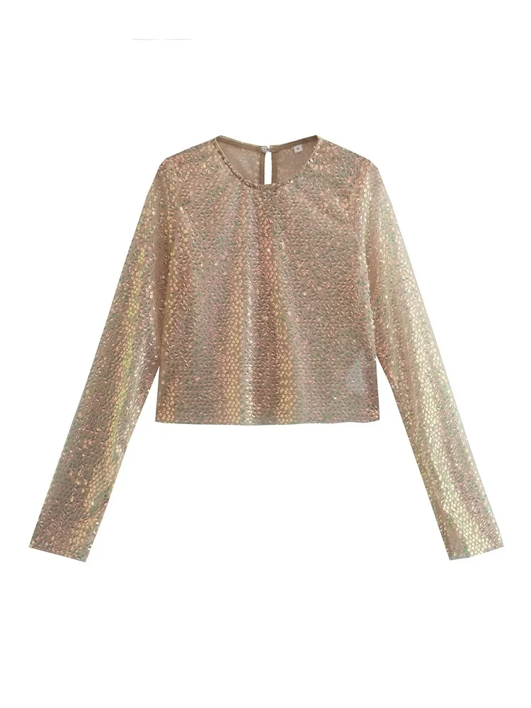 MESTTRAF French Design Sexy 2022 Solid Color Sequinned Blouses Vintage Round Neck Long Sleeve Female Blouses Blusas Chic Tops
MESTTRAF French Design Sexy 2022 Solid Color Sequinned Blouses Vintage Round Neck Long Sleeve Female Blouses Blusas Chic Tops