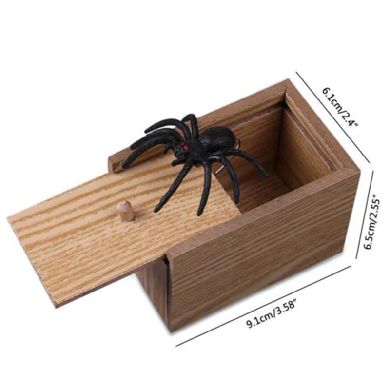 Funny Wooden Scare Box Scary Spider In The Case Prank Joke Trick Play Toys Gift High Quality Spider Scare Box Toy 9.1*6.1*6.5cm
Funny Wooden Scare Box Scary Spider In The Case Prank Joke Trick Play Toys Gift High Quality Spider Scare Box Toy 9.1*6.1*6.5cm