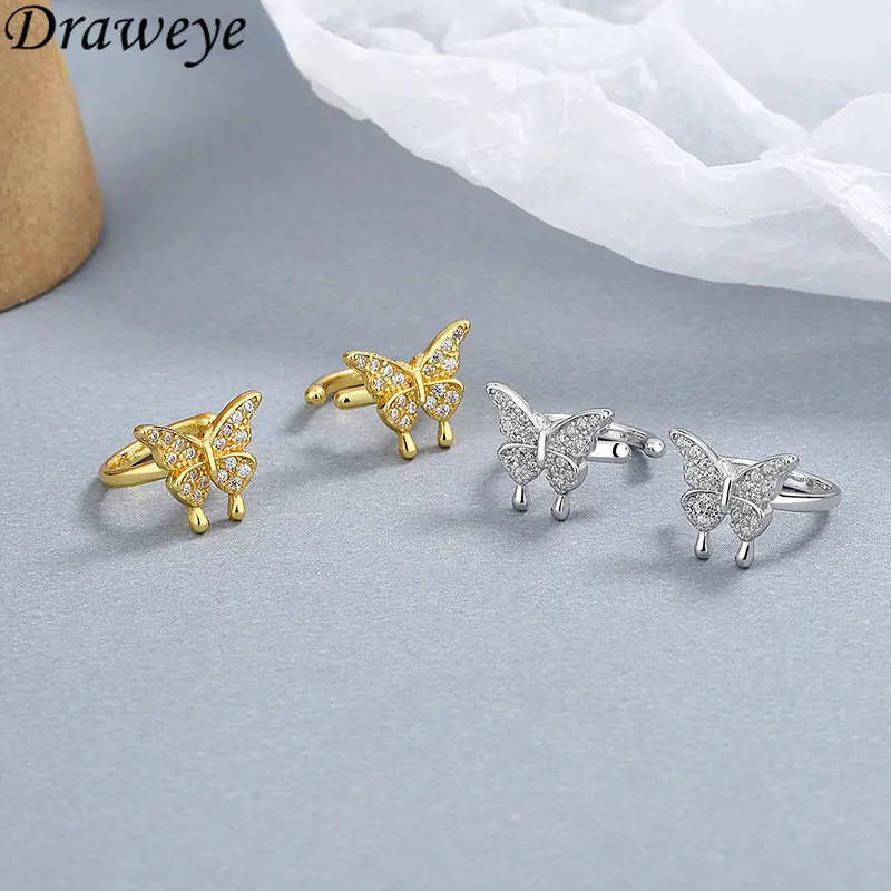Draweye 925 Sterling Silver Clip Earrings for Women Butterfly Sweet Sparkling Simple Jewelry Rehinestone Ins Aretes De Mujer
Draweye 925 Sterling Silver Clip Earrings for Women Butterfly Sweet Sparkling Simple Jewelry Rehinestone Ins Aretes De Mujer