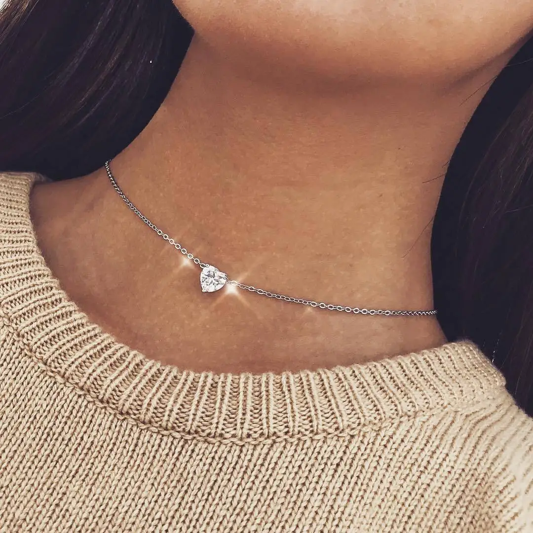 Europe, , Japan and South Korea Popular Personality Fashion New Zircon Peach Heart Love Necklace Lover
Europe, , Japan and South Korea Popular Personality Fashion New Zircon Peach Heart Love Necklace Lover