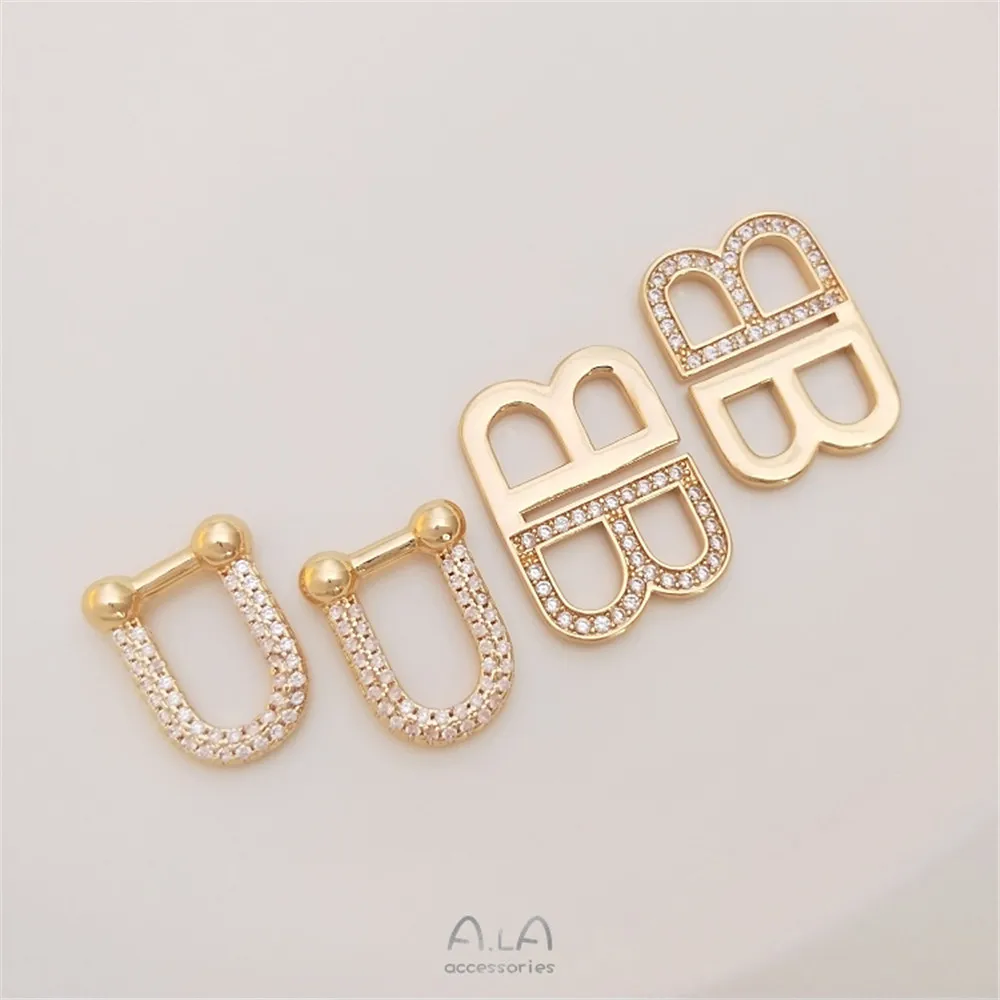Zircon inlaid U-shaped horseshoe buckle letter double B pendant handmade DIY necklace earrings earrings pendant
Zircon inlaid U-shaped horseshoe buckle letter double B pendant handmade DIY necklace earrings earrings pendant