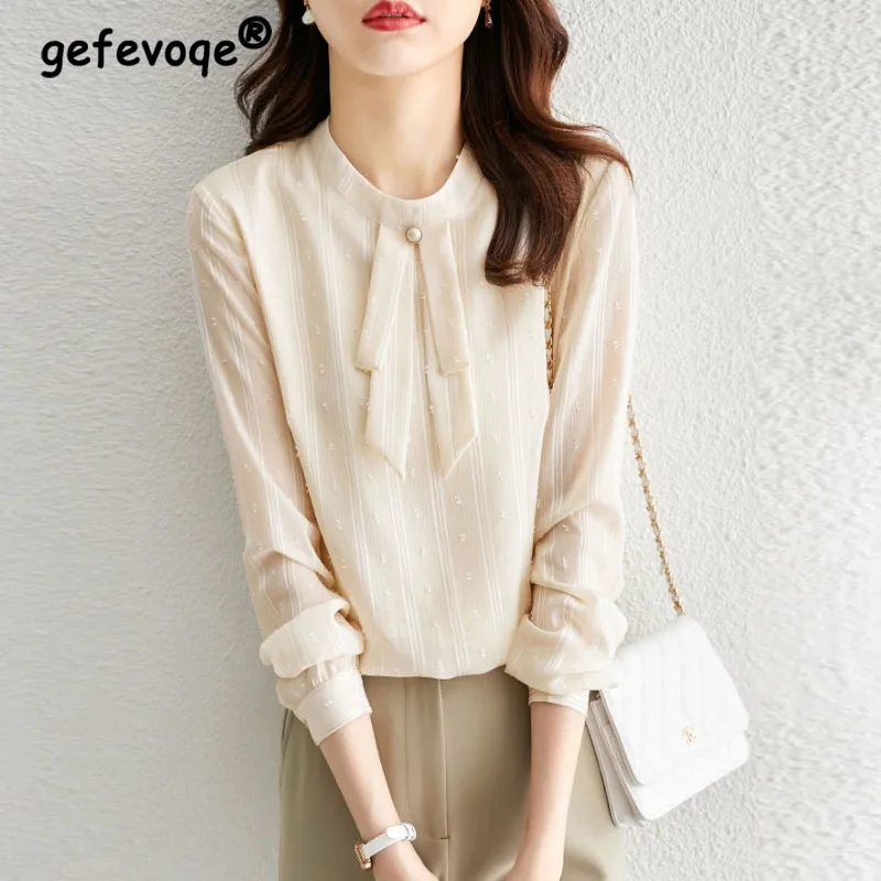 2022 Summer Fashion Long Sleeve Stand Collar Chiffon Blouse Women Clothing Female Tops Office Lady Commute Elegant Formal Shirts
2022 Summer Fashion Long Sleeve Stand Collar Chiffon Blouse Women Clothing Female Tops Office Lady Commute Elegant Formal Shirts