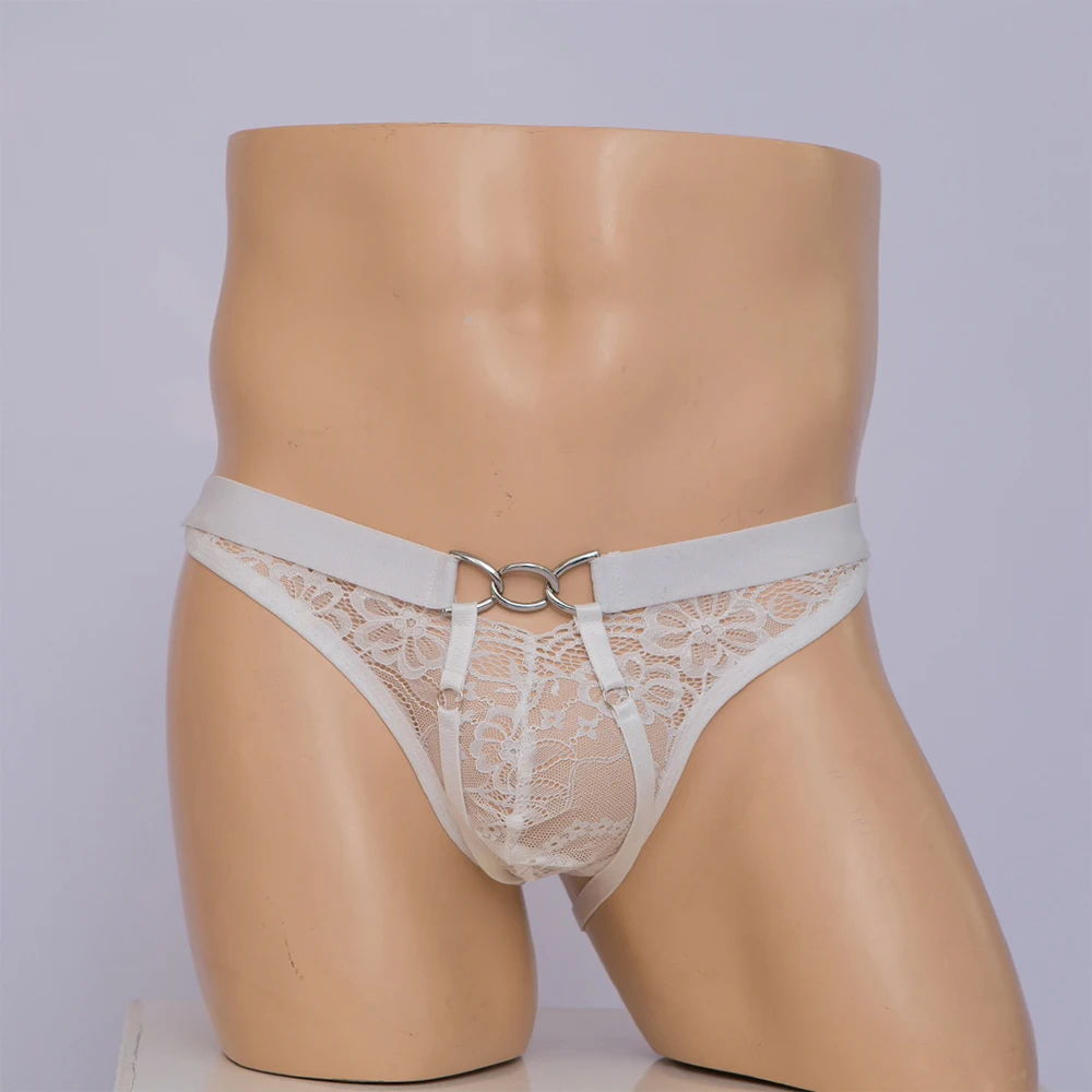 Men Sexy Lace Underwear Transparent G-String Open Butt Panties Steel Ring Low Waist Underpant See Through Briefs Sheer Knickers
Men Sexy Lace Underwear Transparent G-String Open Butt Panties Steel Ring Low Waist Underpant See Through Briefs Sheer Knickers