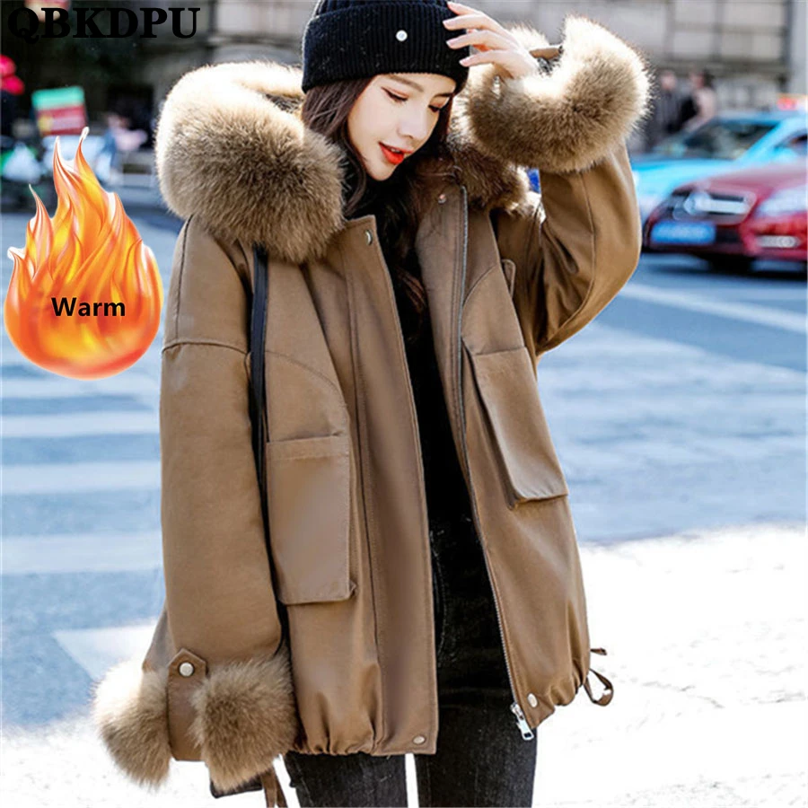Mid-length Hooded Faux Fur Coller Thicken Women Parka Cotton Padded Plus Velvet Coat Warm Oversized 4XL Overcoat Snowwear Jacket
Mid-length Hooded Faux Fur Coller Thicken Women Parka Cotton Padded Plus Velvet Coat Warm Oversized 4XL Overcoat Snowwear Jacket