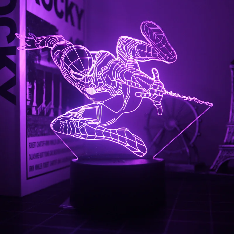 Marvel 3D Night Light Spiderman Cartoon Decoration Light Remote Control 16 Color Atmosphere Light Children's Toy Birthday Gift 
Marvel 3D Night Light Spiderman Cartoon Decoration Light Remote Control 16 Color Atmosphere Light Children's Toy Birthday Gift