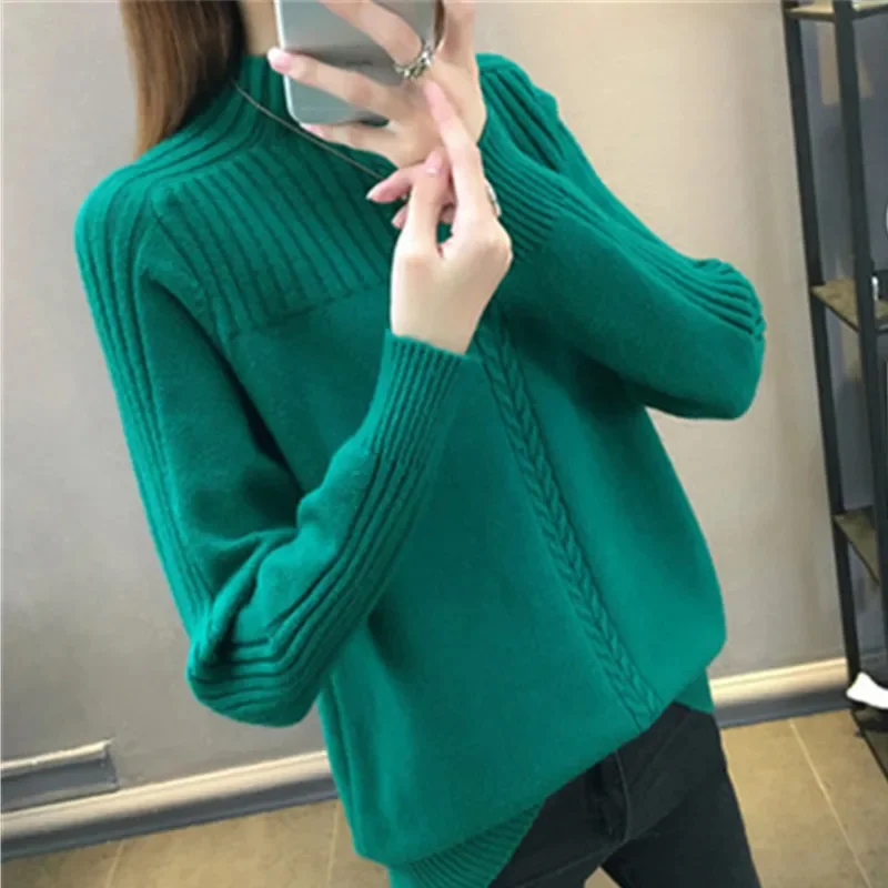 Knitted Turtleneck Women Autumn Winter 2023 New Korean Sweater Female Long Slve Jumper Blue Red Grn Pulr Sweaters Femme
Knitted Turtleneck Women Autumn Winter 2023 New Korean Sweater Female Long Slve Jumper Blue Red Grn Pulr Sweaters Femme