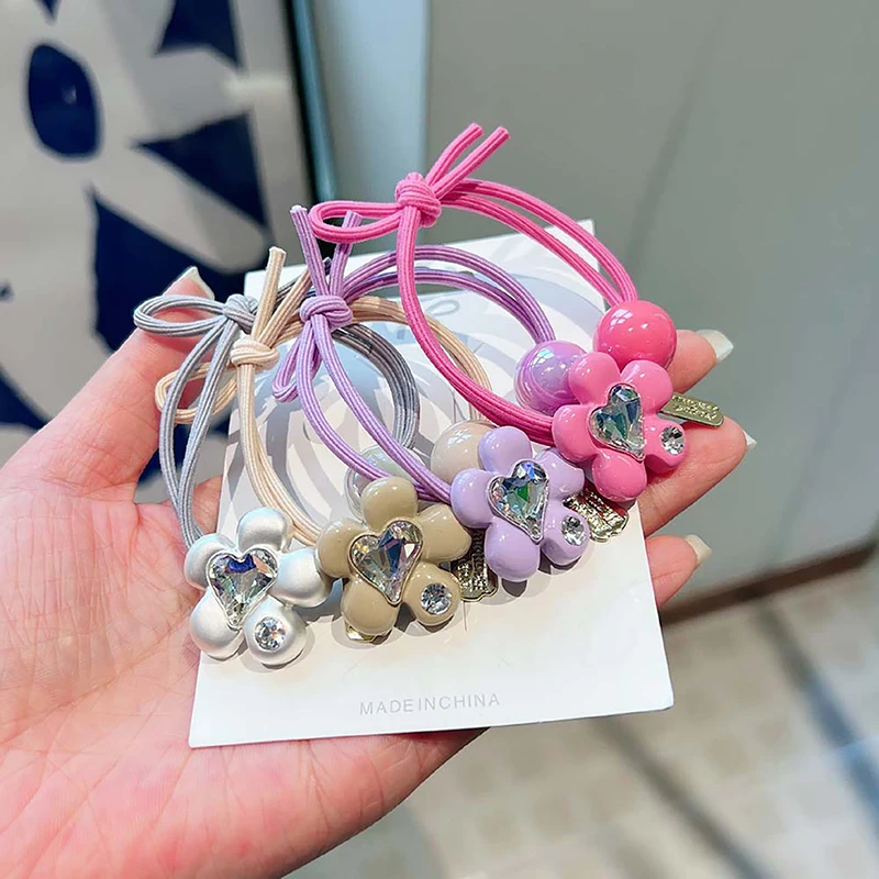 Trendy Heart Flower Rhinestone Elastic Hair Bands For Girls Cute Floral Hair Tie Ponytail Holders Hair Accessories
Trendy Heart Flower Rhinestone Elastic Hair Bands For Girls Cute Floral Hair Tie Ponytail Holders Hair Accessories