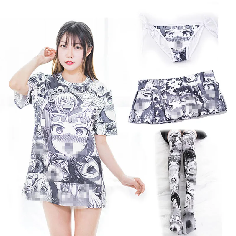 Anime Ahegao Hentai Cosplay Stockings Tshirt Panties Costumes Cartoons Printing Skirt Woman Costume
Anime Ahegao Hentai Cosplay Stockings Tshirt Panties Costumes Cartoons Printing Skirt Woman Costume