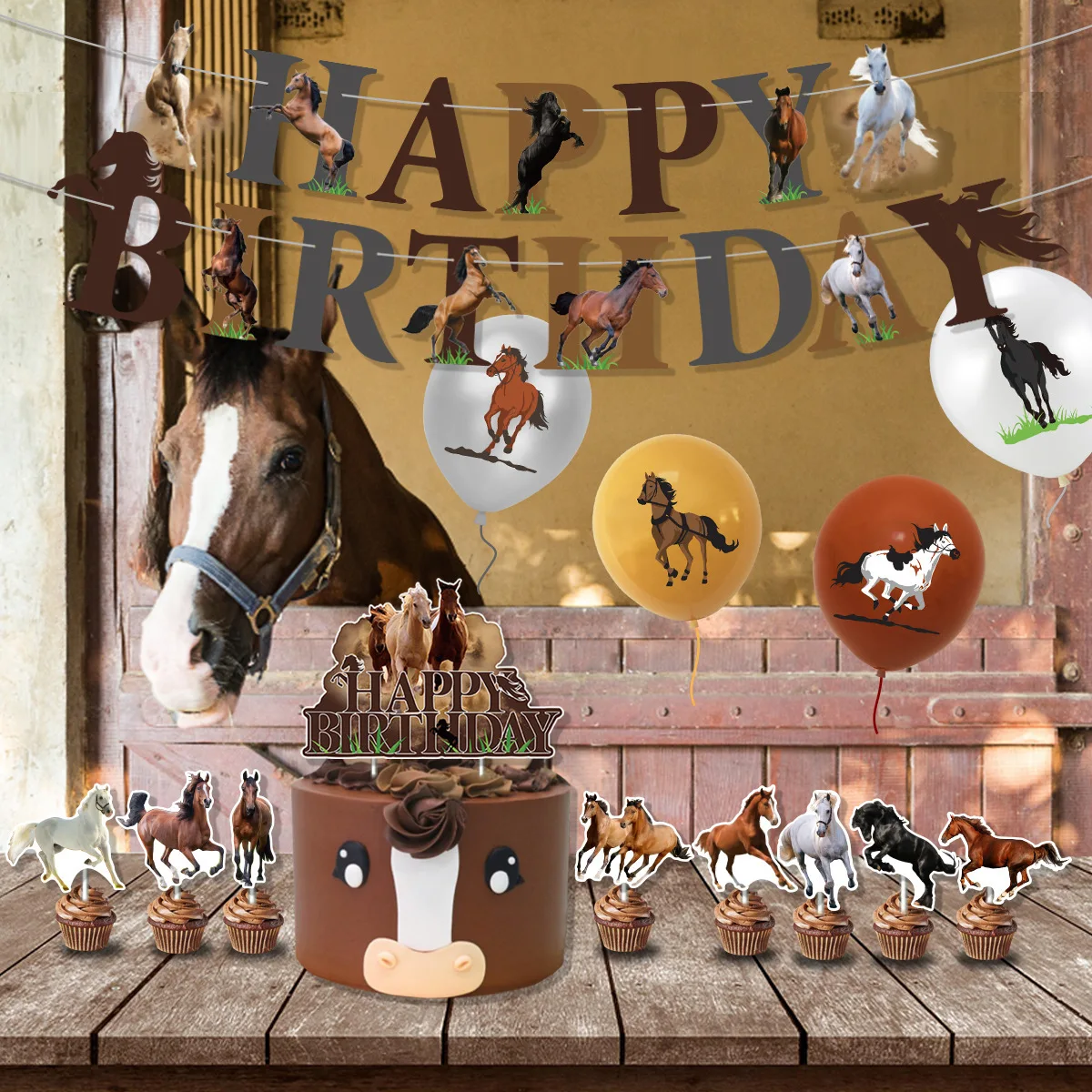 1 Set Cowboy Horse Theme Birthday Party Decoration Banner Cake Topper Giant Horse Aluminum Film Balloon PVC Horse Head Kids Toys
1 Set Cowboy Horse Theme Birthday Party Decoration Banner Cake Topper Giant Horse Aluminum Film Balloon PVC Horse Head Kids Toys