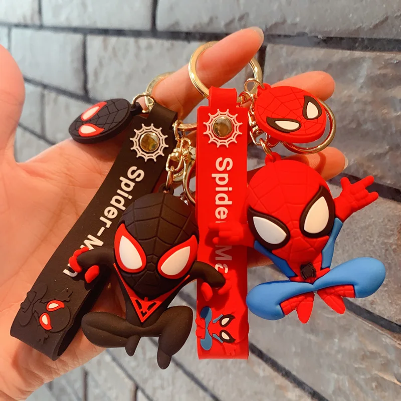 

6cm SpiderMan Keychain Avengers Superhero Captain America Hulk Deadpool Doll Keyring Bag Ornament Car Key Chain Gift
