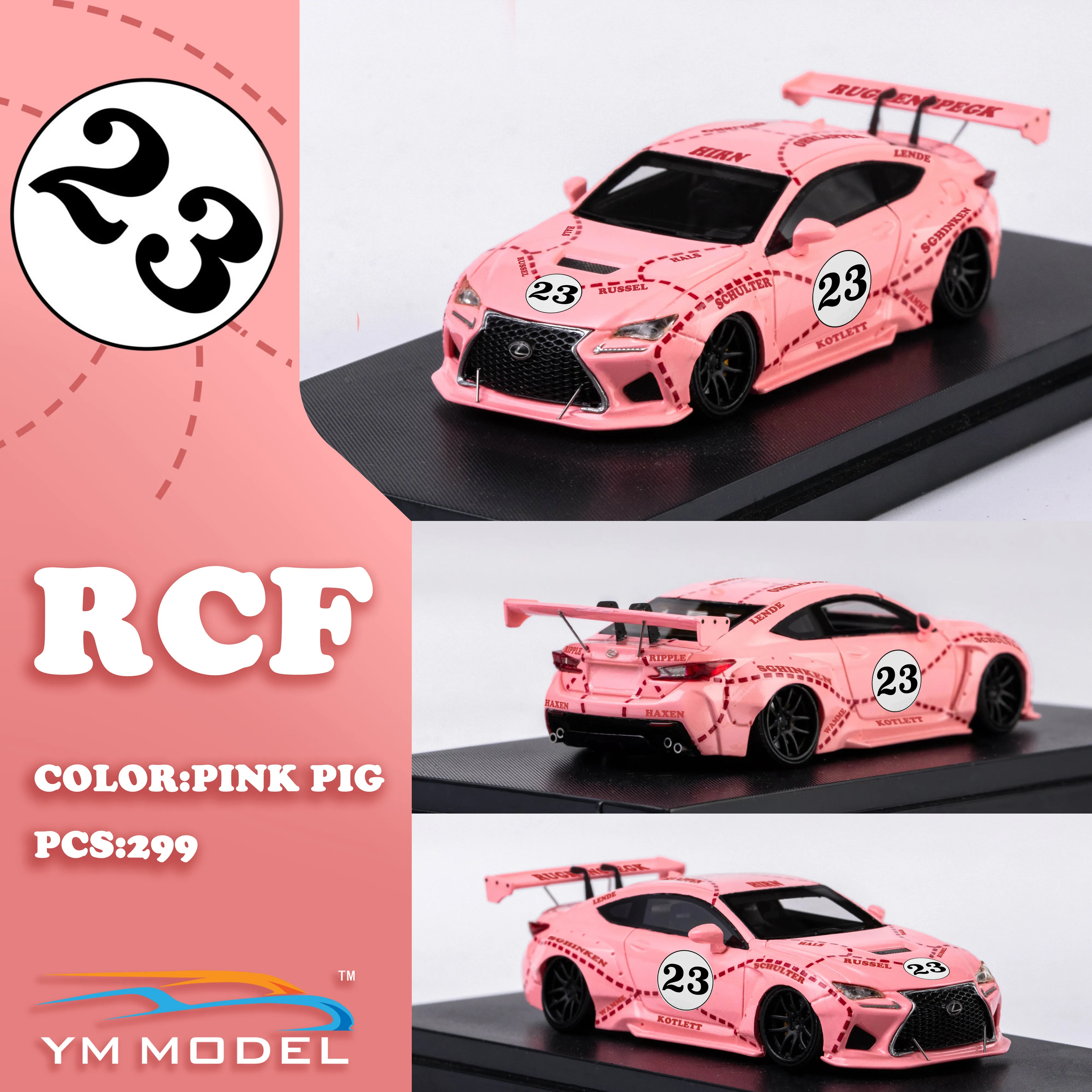 YM model 1/64 Lexus RCF Rocket Rabbit Wide Body Pink Pig Painting Custom Edition Car Model Collection Ornament Gift
YM model 1/64 Lexus RCF Rocket Rabbit Wide Body Pink Pig Painting Custom Edition Car Model Collection Ornament Gift