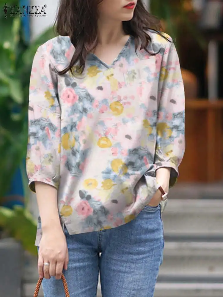 ZANZEA Fashion Summer V Neck 3/4 Sleeve Blouse Bohemian Floral Printed Shirt Casual Loose Holiday Tops Female Party Blusas Mujer
ZANZEA Fashion Summer V Neck 3/4 Sleeve Blouse Bohemian Floral Printed Shirt Casual Loose Holiday Tops Female Party Blusas Mujer