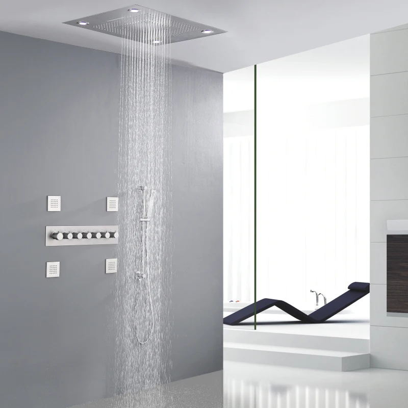Brushed Nickel Thermostatic 24 X 31 Inch Remote Control LED Panel Massage Shower Set Waterfall Rainfall
Brushed Nickel Thermostatic 24 X 31 Inch Remote Control LED Panel Massage Shower Set Waterfall Rainfall