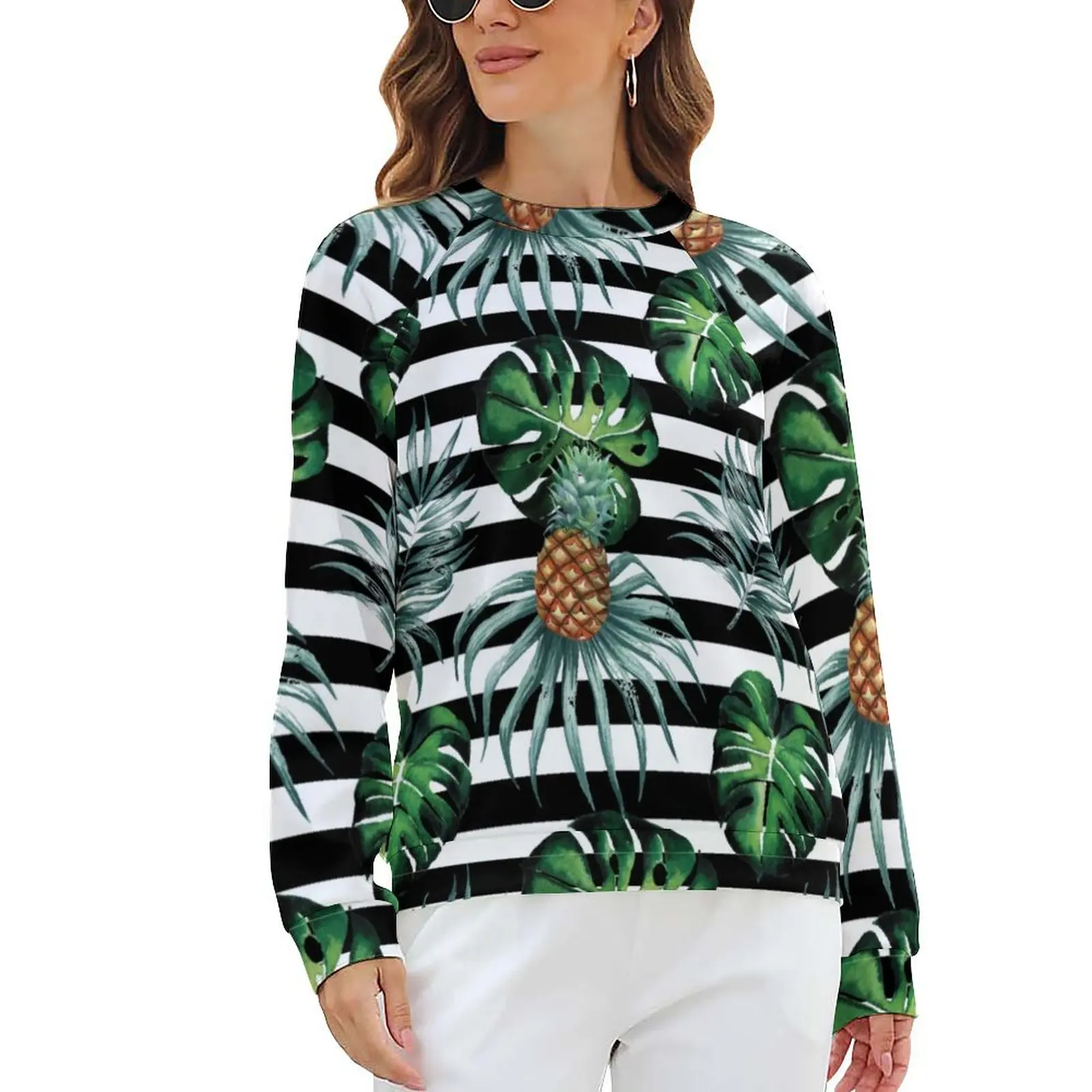 Watercolor Tropical Hoodies Woman Pineapple And Stripes Street Fashion Casual Hoodie Winter Long Sleeve Trendy Print Sweatshirts
Watercolor Tropical Hoodies Woman Pineapple And Stripes Street Fashion Casual Hoodie Winter Long Sleeve Trendy Print Sweatshirts