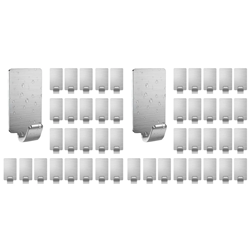 JFBL Hot 48 Pcs Hooks Self-Adhesive, Stainless Steel Towel Hooks, Coat Hooks Wall Hooks For Ceiling / Kitchen / Bathroom 
JFBL Hot 48 Pcs Hooks Self-Adhesive, Stainless Steel Towel Hooks, Coat Hooks Wall Hooks For Ceiling / Kitchen / Bathroom