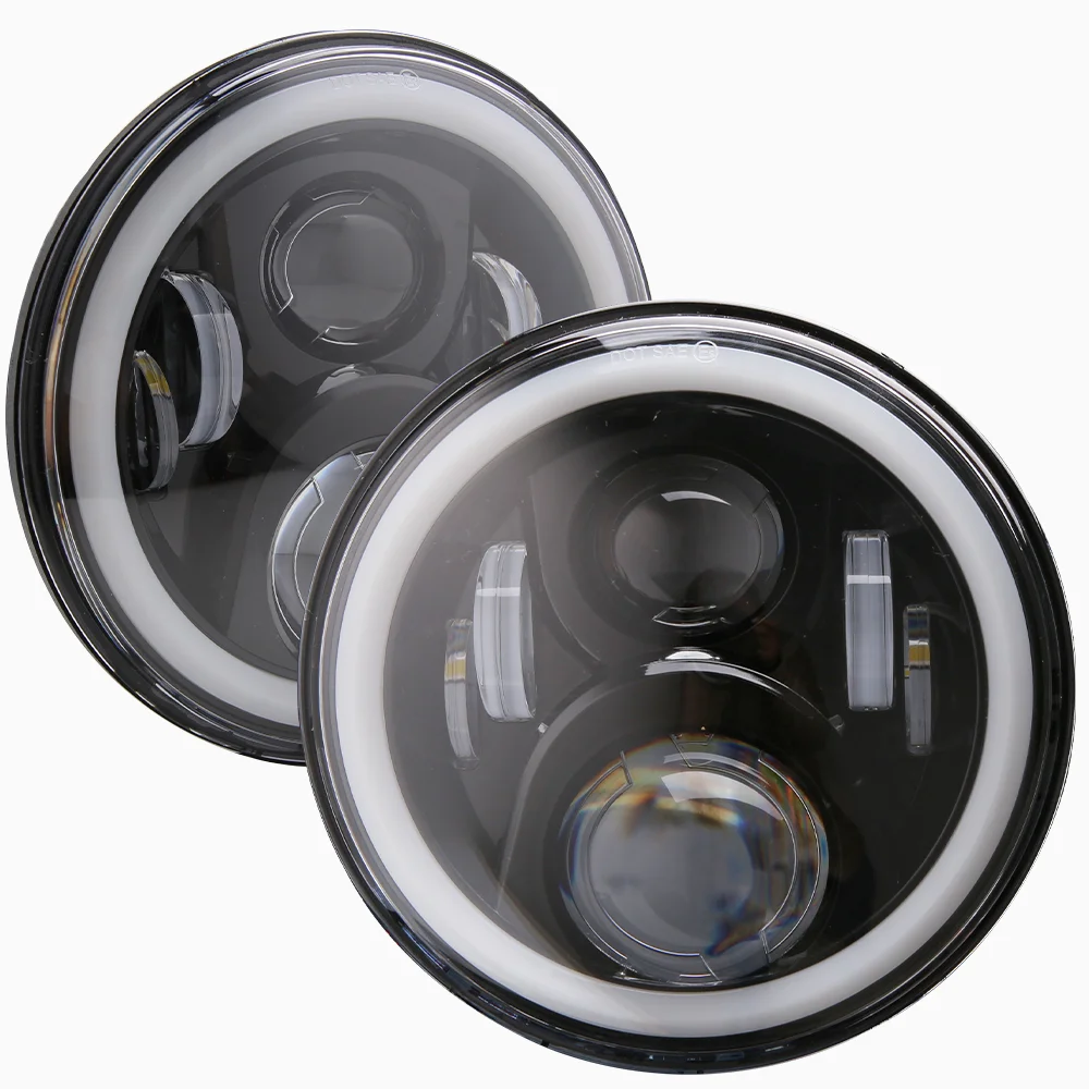 1Pair 7 Inch CAR Led Headlight DRL Round with Yellow & White Angel Eye For Jeep Wrangler Lada Niva 4X4 Uaz Hunter Hummer
1Pair 7 Inch CAR Led Headlight DRL Round with Yellow & White Angel Eye For Jeep Wrangler Lada Niva 4X4 Uaz Hunter Hummer