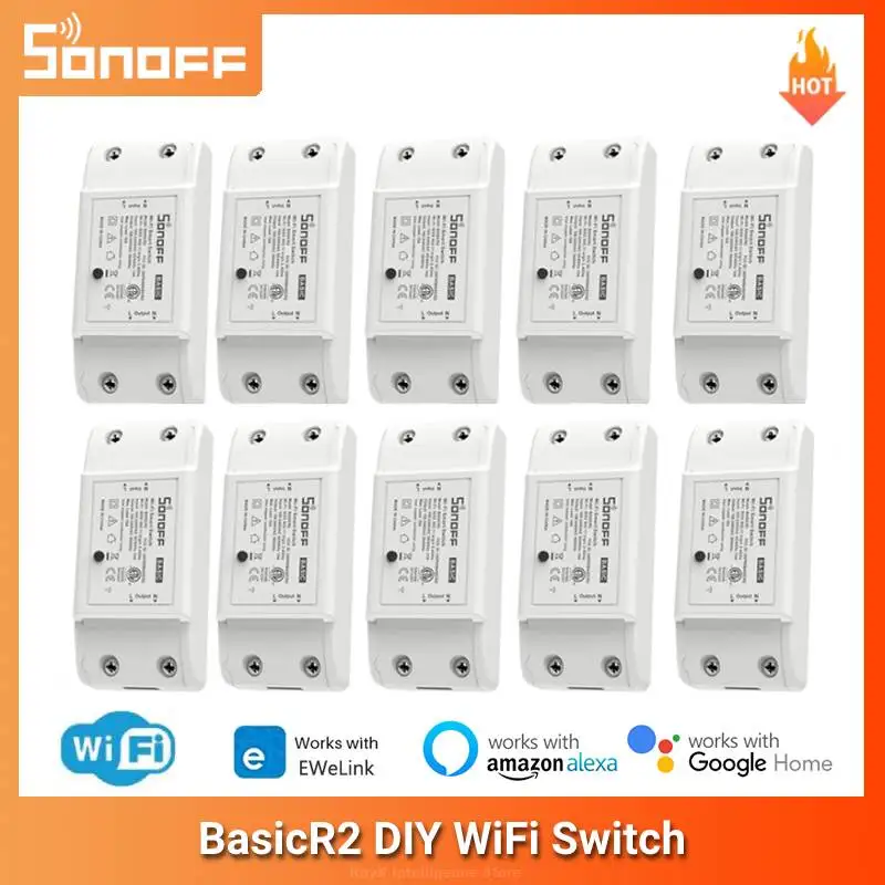Умный выключатель SONOFF Basic R2 10 А с поддержкой Wi-Fi | Электроника