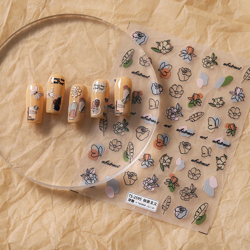 Personality Artistic Abstract Nail Sticker Colorful Self Adhesive Sliders Press on Nails Ultra Thin 3D Water Decals for Manicure
Personality Artistic Abstract Nail Sticker Colorful Self Adhesive Sliders Press on Nails Ultra Thin 3D Water Decals for Manicure