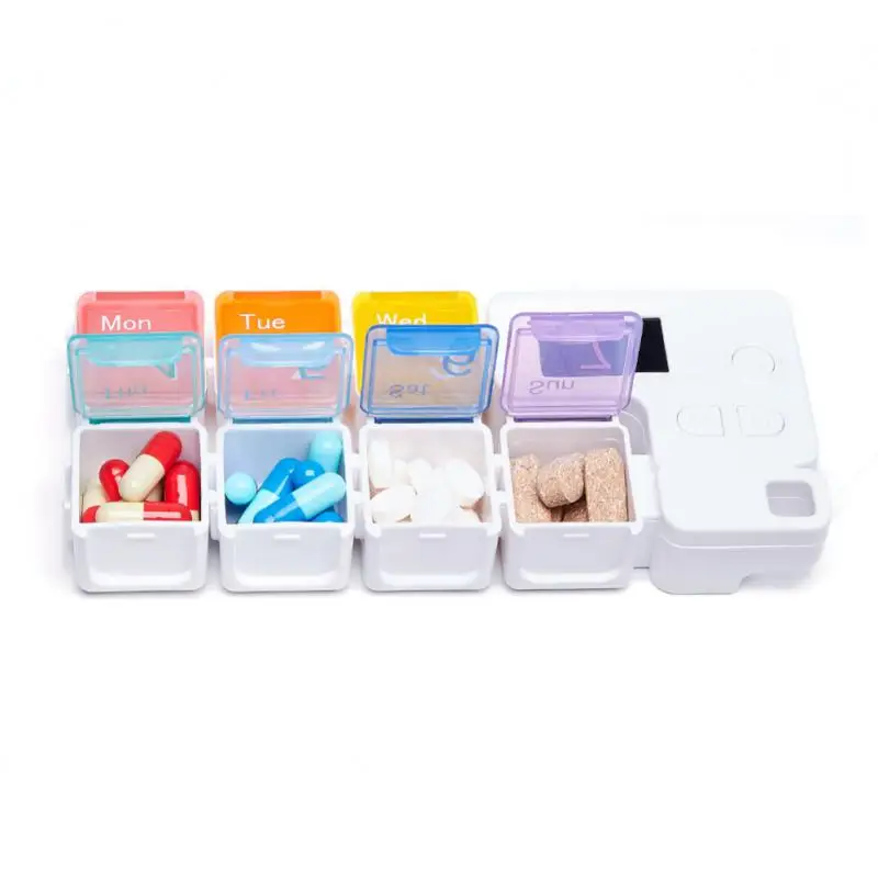 7-Day Pill Organizer With Timer Medicine Reminder Case Weekly Box Electronic Timing Reminder Medicine Boxes Alarm Timer Pills
7-Day Pill Organizer With Timer Medicine Reminder Case Weekly Box Electronic Timing Reminder Medicine Boxes Alarm Timer Pills