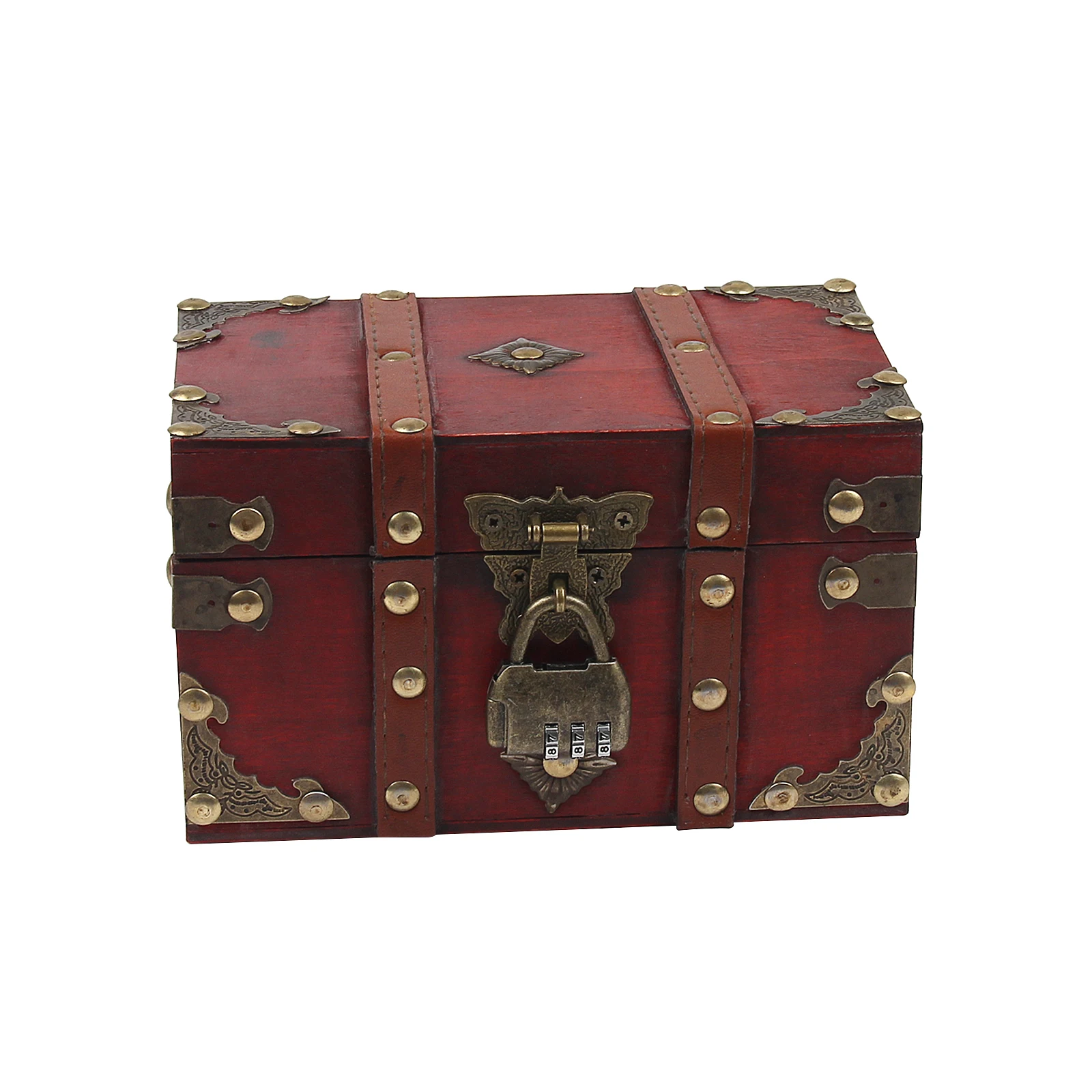 Antique Copper-colored Lock Treasure Chest Covered Design Dustproof Wooden Sundries Organizer Fashion Retro Wooden Chest
Antique Copper-colored Lock Treasure Chest Covered Design Dustproof Wooden Sundries Organizer Fashion Retro Wooden Chest