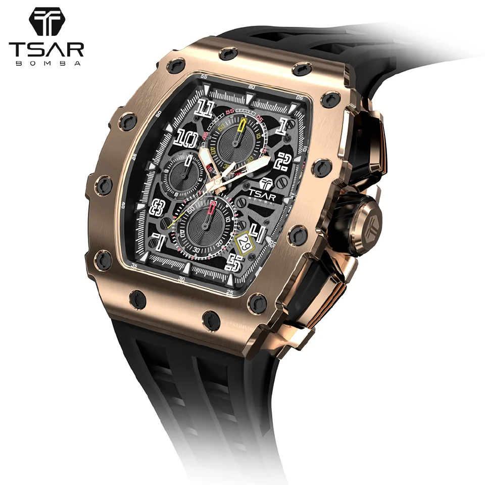 TSAR BOMBA Watch for Men Luxury Brand Tonneau clock Waterproof Stainless Steel Wristwatch Sport Fashion Mens Watch Reloj Hombre
TSAR BOMBA Watch for Men Luxury Brand Tonneau clock Waterproof Stainless Steel Wristwatch Sport Fashion Mens Watch Reloj Hombre