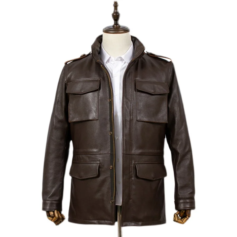 Мужская кожаная куртка, коричневая теплая зимняя куртка из натуральной воловьей кожи, модель M65 в стиле сафари, 2023 xl
Мужская кожаная куртка, коричневая теплая зимняя куртка из натуральной воловьей кожи, модель M65 в стиле сафари, 2023 xl