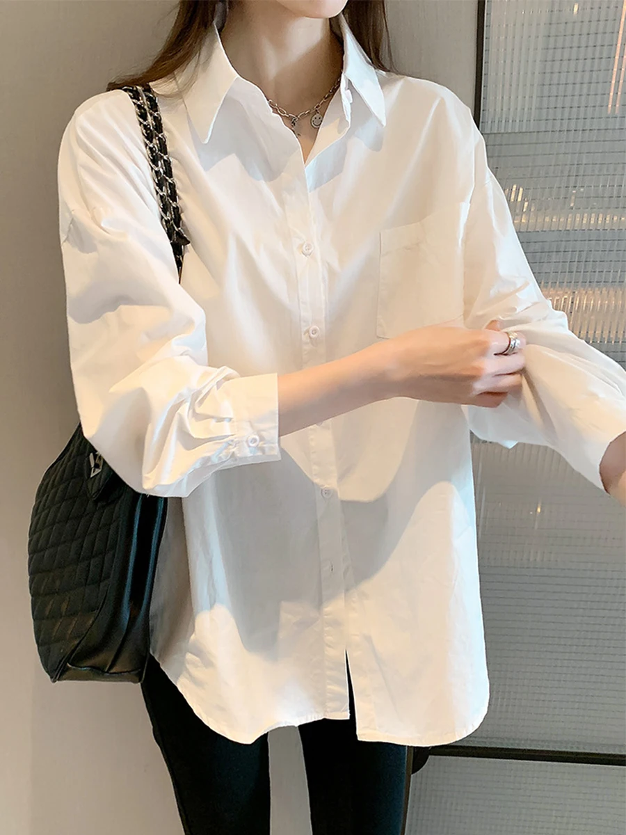 White Women's Blouse 2022 Spring New Long Sleeve Solid Button Up Shirt Elegant Office Ladies Clothing Loose Casual Female Tops
White Women's Blouse 2022 Spring New Long Sleeve Solid Button Up Shirt Elegant Office Ladies Clothing Loose Casual Female Tops