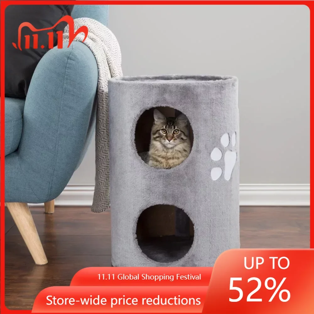 20,5-in Cat Condo-серый 2-х этажный с сизальным когтеточкой, мягкий закрытый бочонок для домашнего питомца
20,5-in Cat Condo-серый 2-х этажный с сизальным когтеточкой, мягкий закрытый бочонок для домашнего питомца