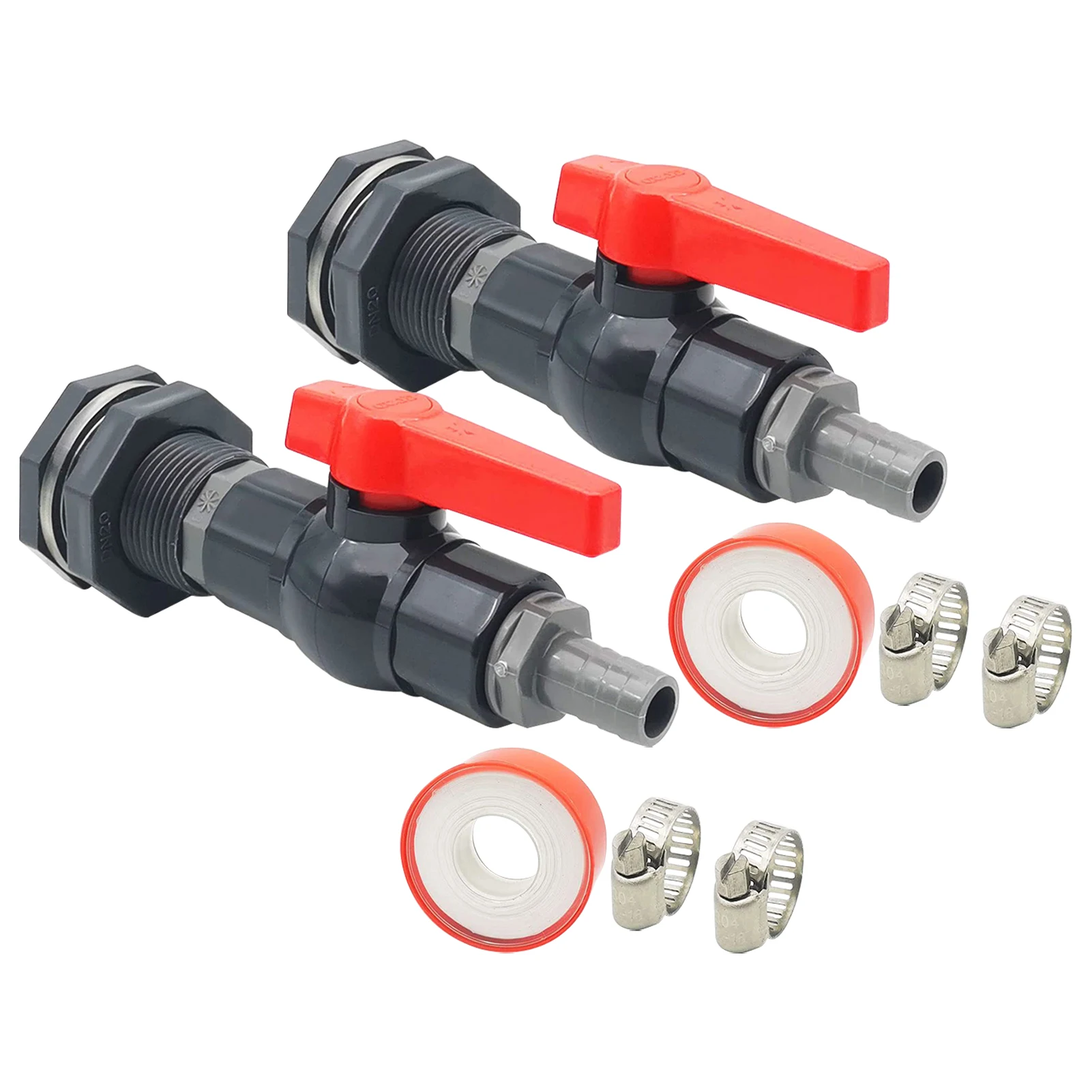 Rain Barrel Spigot Kit PVC Bulkhead Fitting with Ball Valve and Thread Seal Tape and Garden Hose Male Threaded Adapter
Rain Barrel Spigot Kit PVC Bulkhead Fitting with Ball Valve and Thread Seal Tape and Garden Hose Male Threaded Adapter