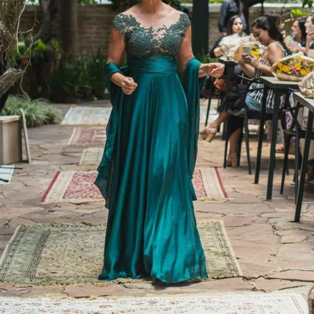 2022 Applique Mother of the Bride Dresses Scoop Neck Capped Sleeves Evening Party Prom Gowns with Wrap Floor Length Vestidos
2022 Applique Mother of the Bride Dresses Scoop Neck Capped Sleeves Evening Party Prom Gowns with Wrap Floor Length Vestidos