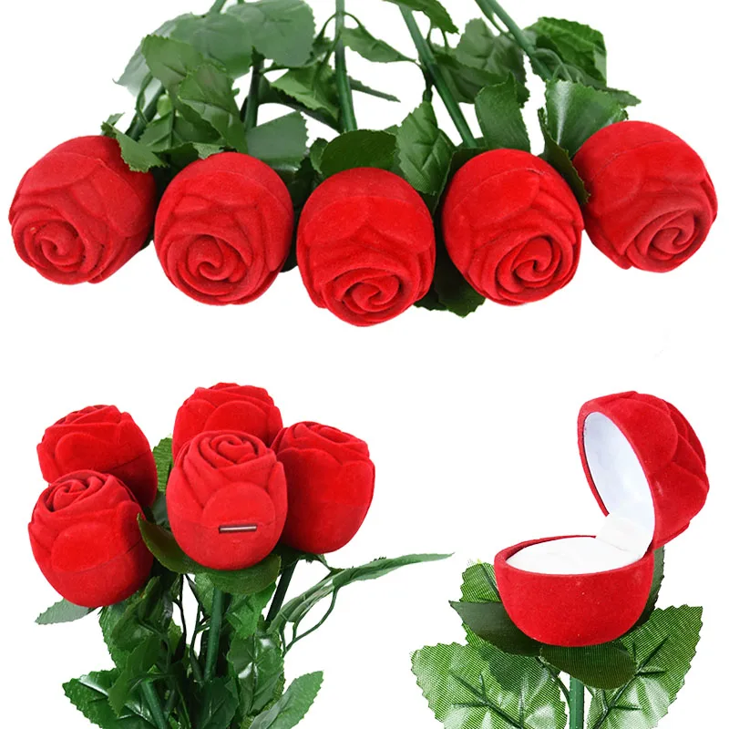 1P Portable Rose Jewelry Box Wedding Ring Earring Storage Display Holder Gift Boxes for Wedding Propose Engagement Valentine Day
1P Portable Rose Jewelry Box Wedding Ring Earring Storage Display Holder Gift Boxes for Wedding Propose Engagement Valentine Day