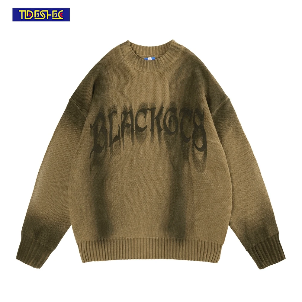Gothic Pullover Harajuku Sweater Men Tie Dye Phantom Letter Sweater Hip Hop Streetwear Loose Sweater Mens Knitted Sweaters 
Gothic Pullover Harajuku Sweater Men Tie Dye Phantom Letter Sweater Hip Hop Streetwear Loose Sweater Mens Knitted Sweaters