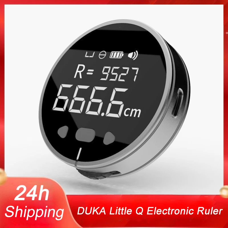 

Xiaomi DUKA Little Q Electronic Ruler (Atuman) Tape HD LCD Screen Long Standby Rechargeable Ruler Distance Meter Measure Tools