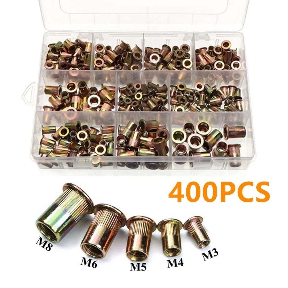 400/300PCS Carbon Steel Rivet Nut M3 M4 M5 M6 M8 M10 M12 Knurled Nut Flat Head Threaded Rivet Insert Nutsert Cap Rivet Nut
400/300PCS Carbon Steel Rivet Nut M3 M4 M5 M6 M8 M10 M12 Knurled Nut Flat Head Threaded Rivet Insert Nutsert Cap Rivet Nut