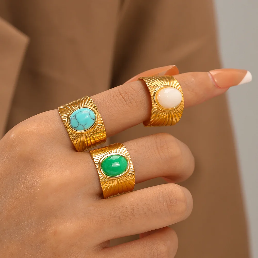 Gold Natural Stone Wide Knuckle Joint Rings Stainless Steel High Quality Men Women Cool Gold Big Ring
Gold Natural Stone Wide Knuckle Joint Rings Stainless Steel High Quality Men Women Cool Gold Big Ring